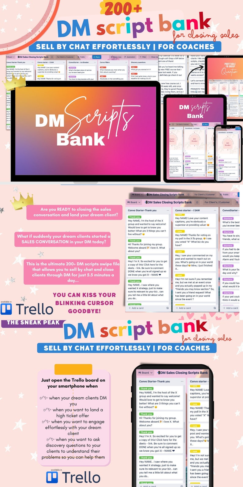 DM Sales Closing Scripts Bank for Coach, Coaching Tools Coaching ...