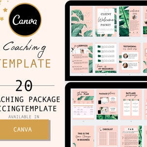 Client’s Welcome Packet template for Coaches, 23 pages Canva templates for coach, Business Consultant, Course Creator,Canva Template,