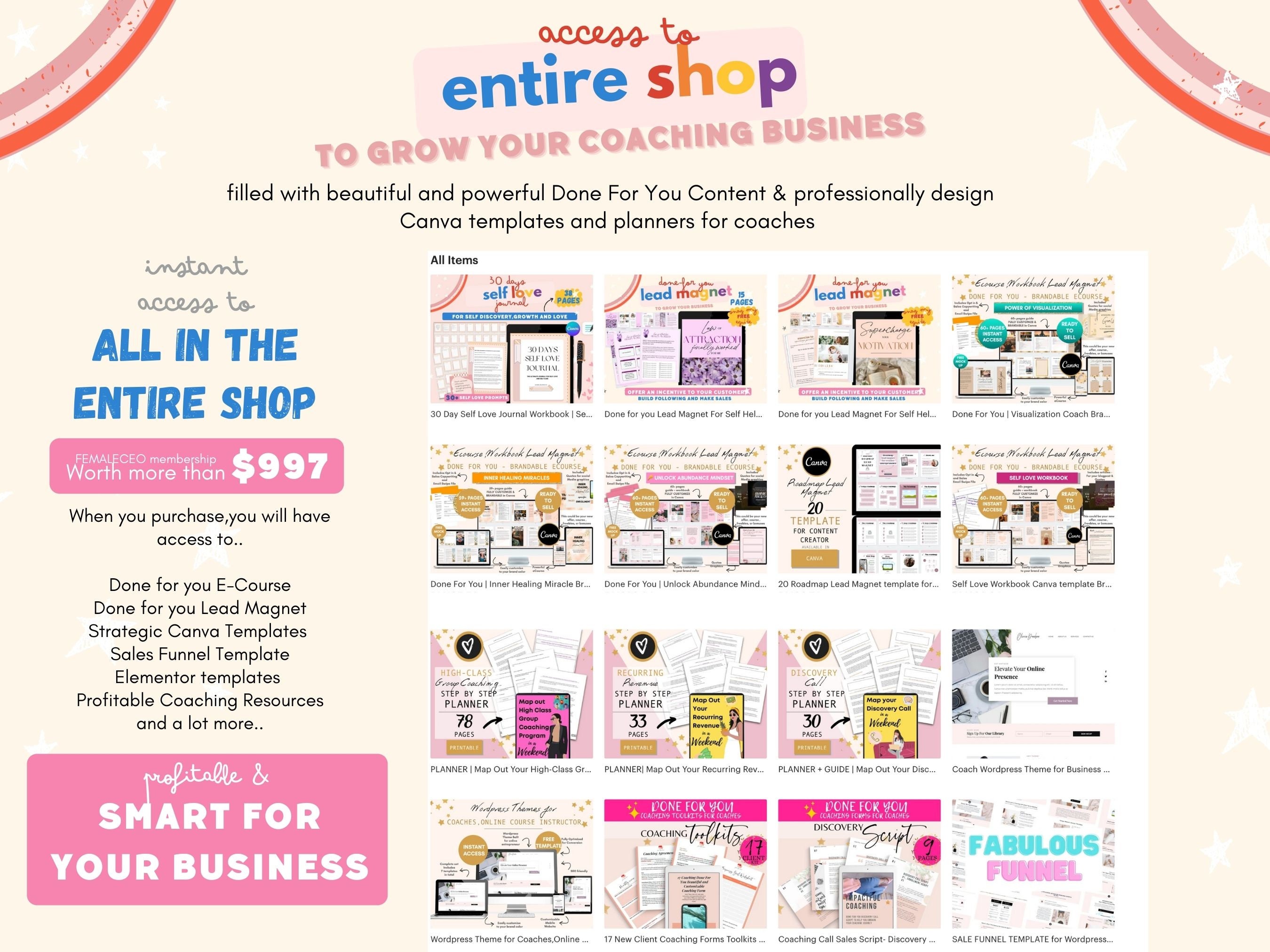Entire Shop Access All Brandable Coaching Program And Course Canva