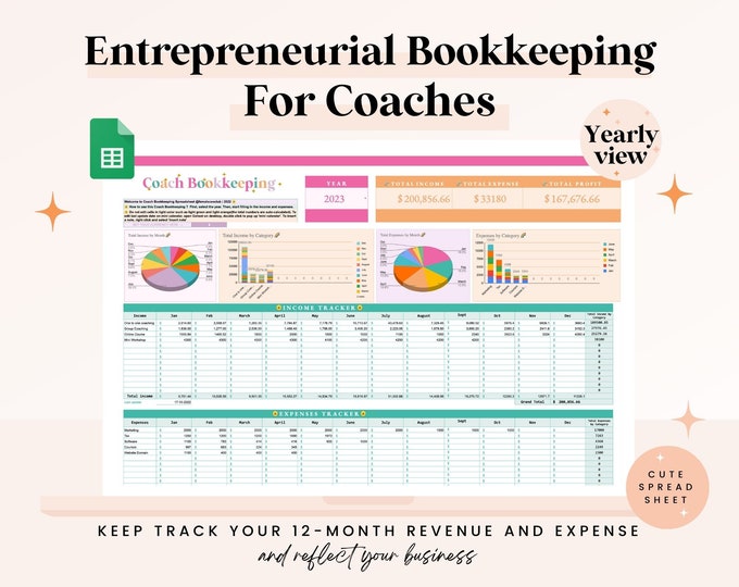 Bookkeeping Spreadsheet for Coaches,small Business Bookkeeping Google ...