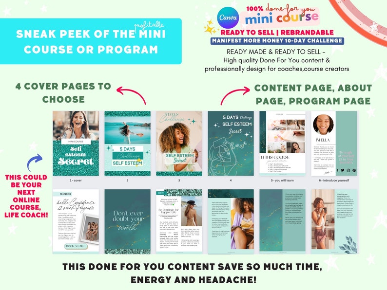 Done for You | Self Esteem Workbook Life Coaching Tools| Brandable ...