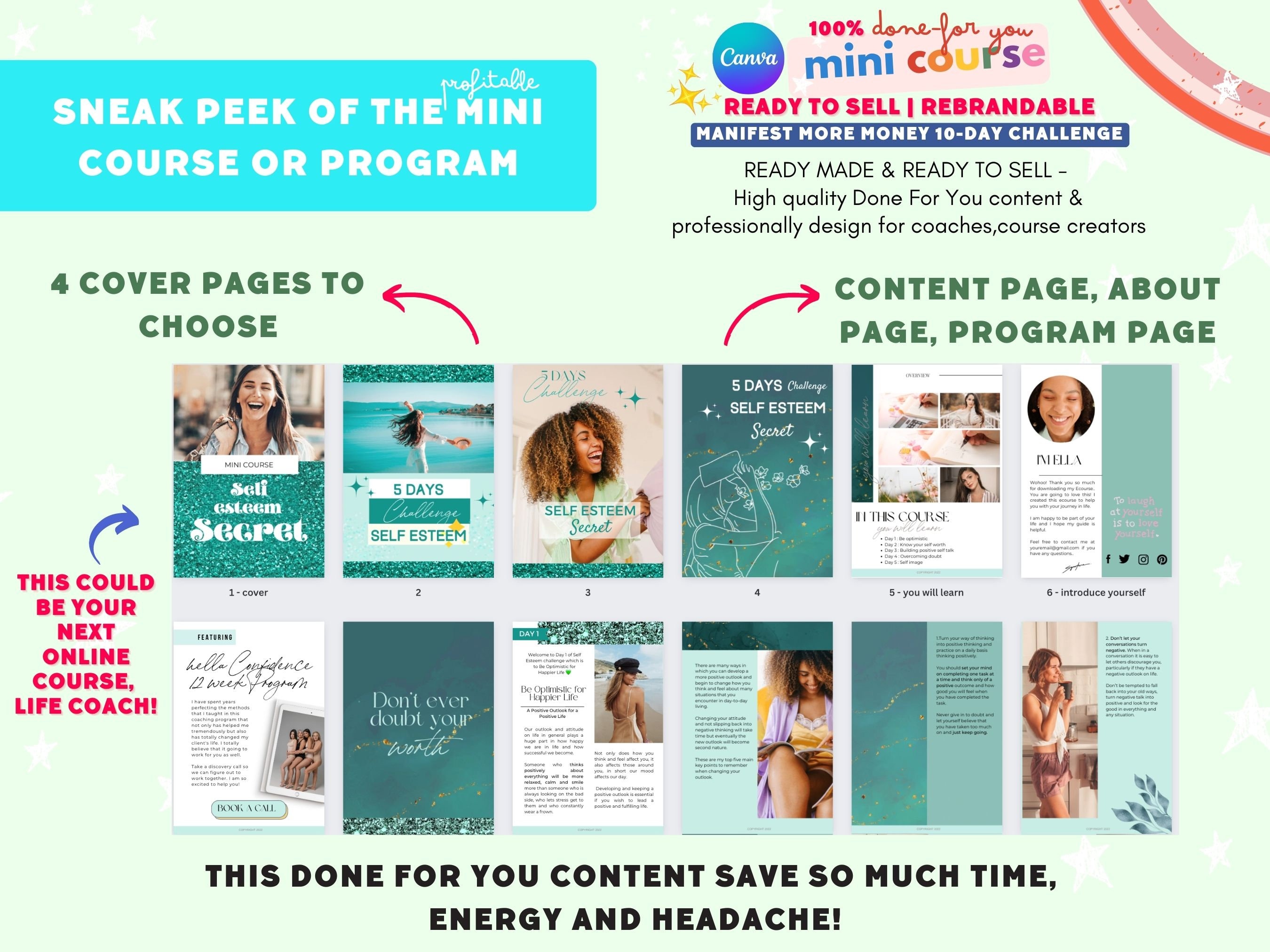 Done for You | Self Esteem Workbook Life Coaching Tools| Brandable ...