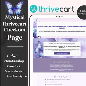 ThriveCart Simple Checkout Sales Page Template ThriveCart Checkout Landing Page Design for Coaches, Course Creator, Website Templates