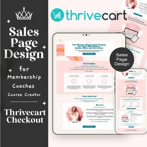 ThriveCart 販売ページ テンプレート | ThriveCart チェックアウト ページ | メンバーシップ、コーチング プログラム、コース、電子書籍の販売ページ デザイン