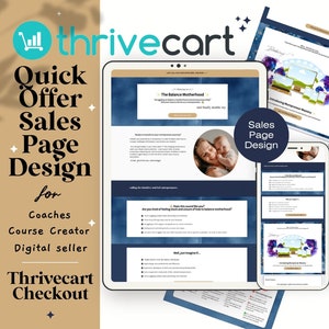 Szablon strony sprzedaży ThriveCart dla szybkiej oferty + szablon strony z podziękowaniami | Strona płatności ThriveCart | Projekt strony sprzedaży e-booków dla Coach Fun