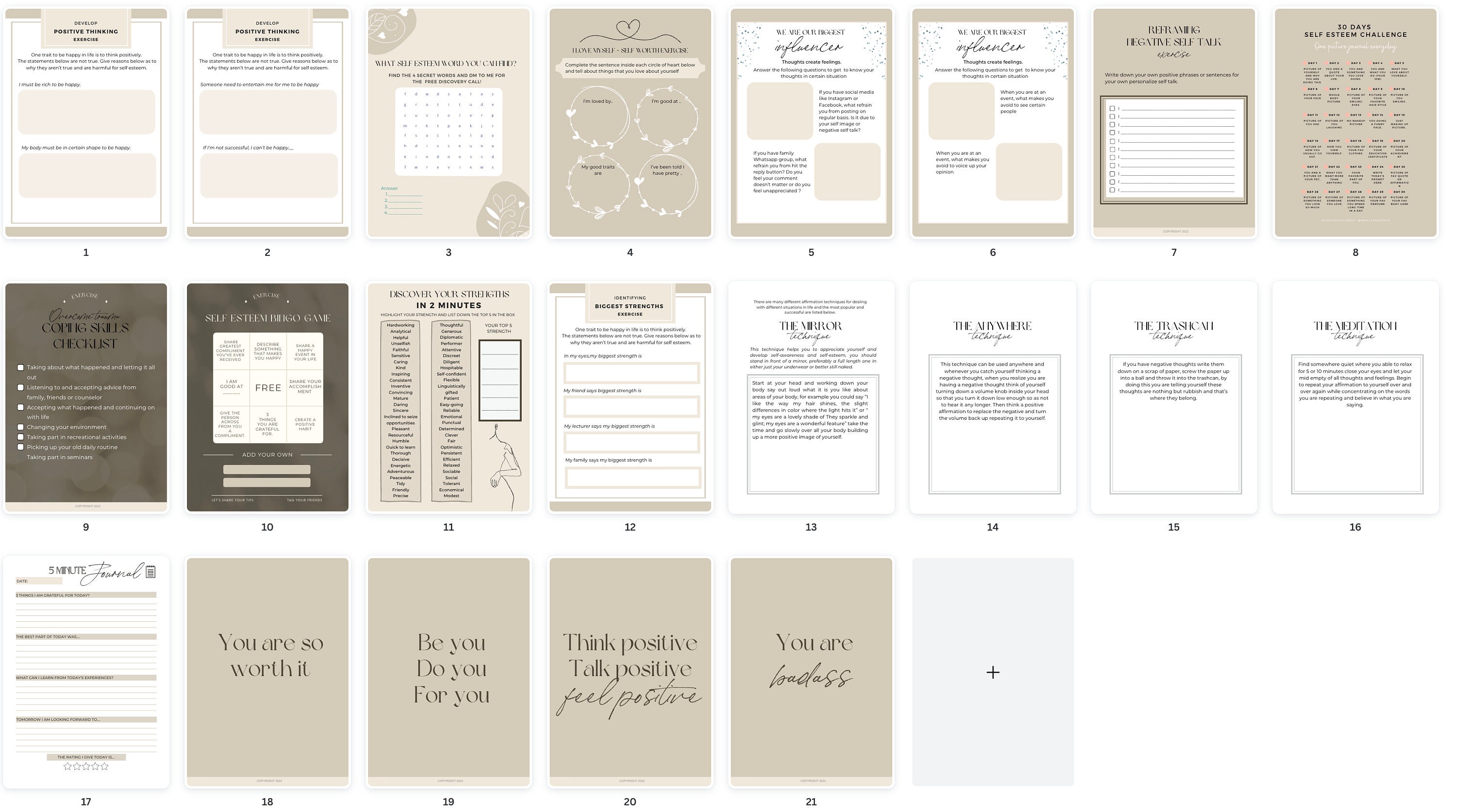 Done for You | Self Esteem Workbook Life Coaching Tools| Brandable ...