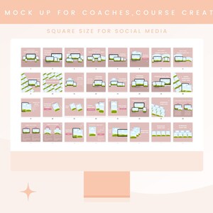 Mockup av Canva-mall för coacher, mockups för kursskapare, mockup för digital produkt, mockup för Canva-mall, teknisk mockup, mockup för onlinekurs bild 5