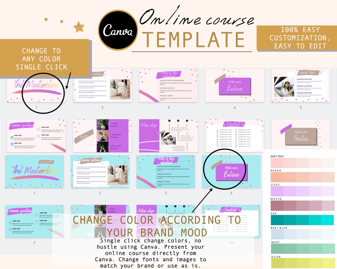 10 CUSTOMIZABLE ONLINE COURSE Template for Course Creator, Webinar 10 CUSTOMIZABLE ONLINE COURSE Template for Course Creator, Webinar
