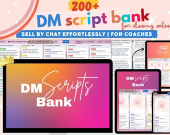 DM Sales Closing Scripts Bank for Coach, Coaching tools Coaching Resource, Close sales through DM, life coach, business coach, spiritual