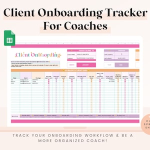 Client Onboarding Tracker Spreadsheet for Coaches, CRM, Client Management Google Sheets, Coach Spreadsheet, Coaching Tracker, Client List