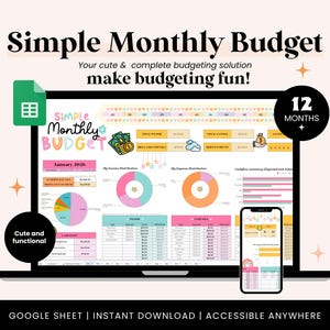 Paycheck Ongoing Budget Spreadsheet • Simple Budget Google Sheets Template • Income and Expense Tracker with Automated Transaction