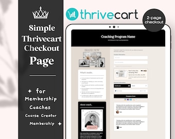Modello di pagina di vendita semplice per il checkout di ThriveCart Progettazione della pagina di checkout di ThriveCart per abbonamenti e coach Modelli Thrivecart