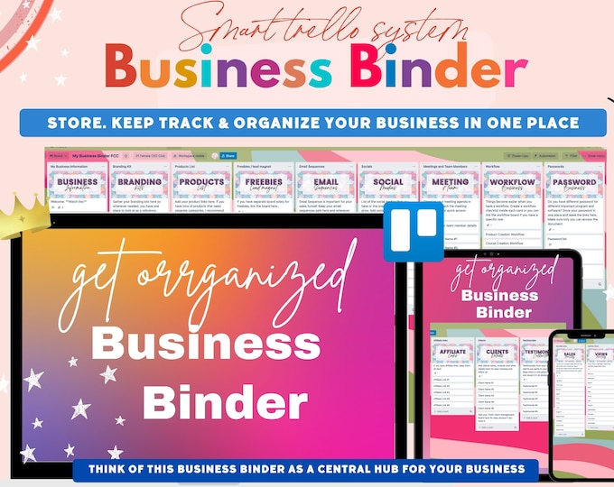 Trello Business Binder for Small Business Ownercoaches Etsy