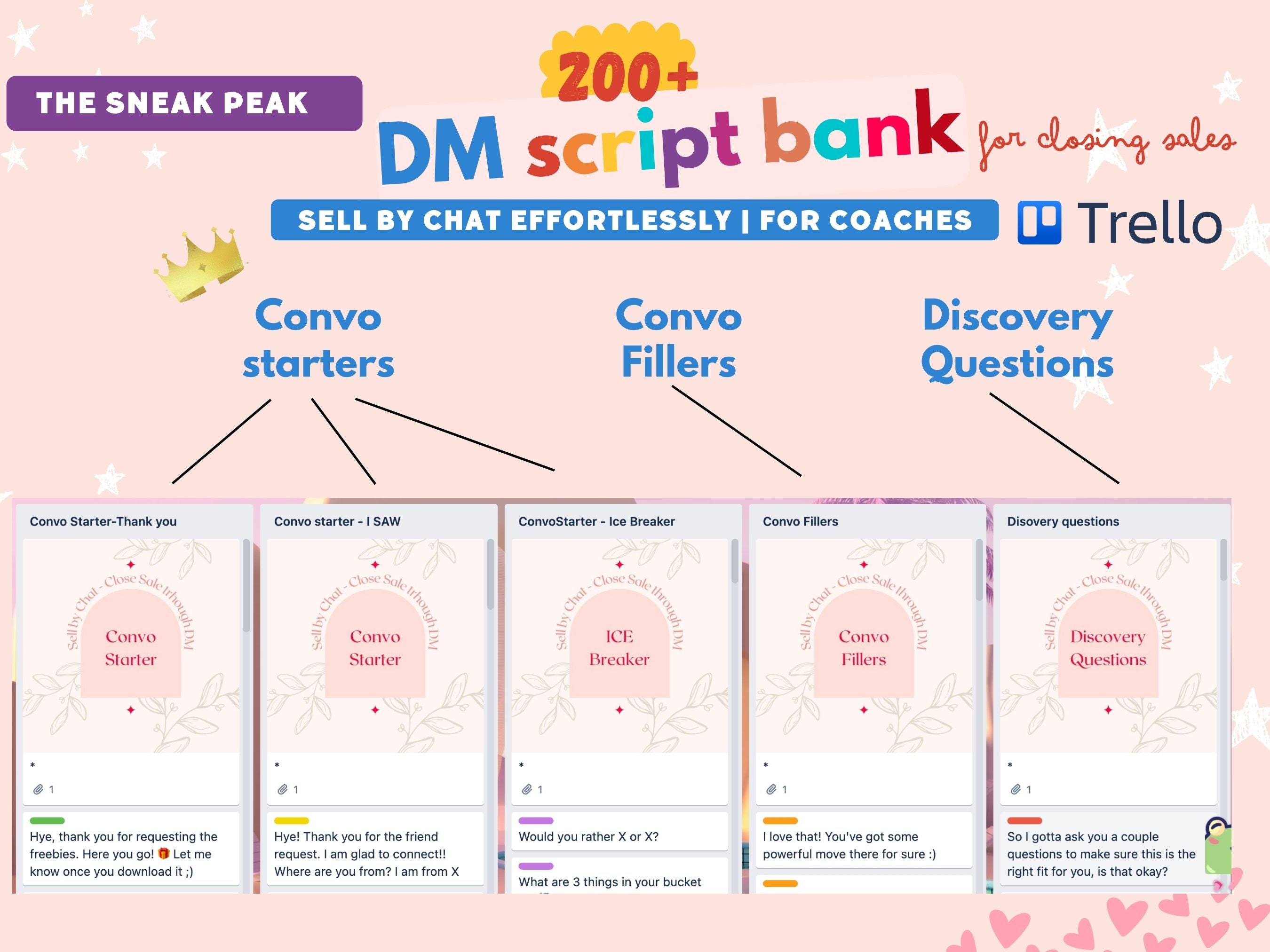 DM Sales Closing Scripts Bank for Coach, Coaching Tools Coaching ...