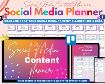 Social Media Content Planner Trello Template | Instagram Planner | Pinterest Planner | Blogger Planner | TikTok Planner| Facebook Marketing