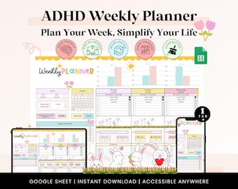 Weekly Planner Spreadsheet Daily Schedule Google Sheets Template Daily Agenda Priority To Do List Spreadsheet Weekly Routine Habit Task