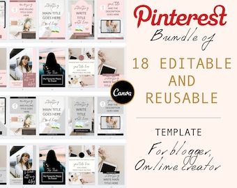 Pinterest Templates Canva, Pink Pinterest Templates, Blogger Templates, Pinterest Marketing, Pin Template, Pinterest Blogger Templates