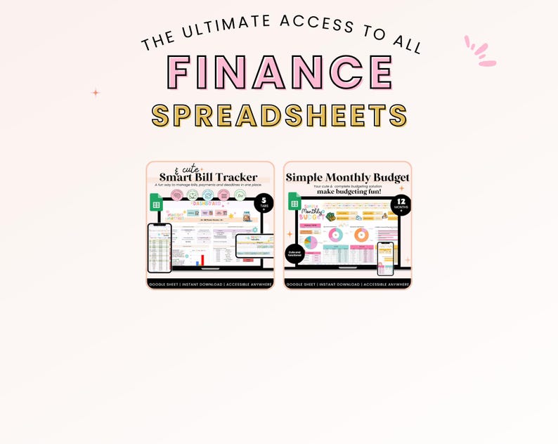 Entire Shop Access Spreadsheet Planner Bundle | Productivity Google Sheets Mega Bundle | Business, Life, Teacher Finance Planner Tracker image 5
