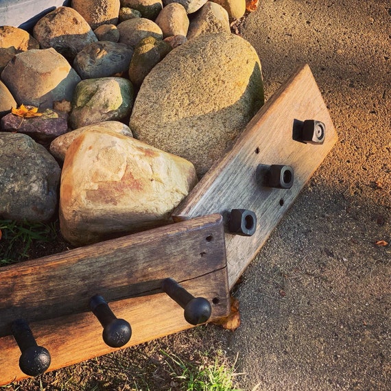 Old Barn Oak Railroad Bolt Coat Hangers Wall Hanging Etsy