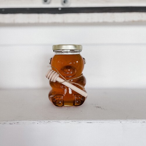 12 Oz Colorado Local Raw Honey Bear Glass Jar Etsy