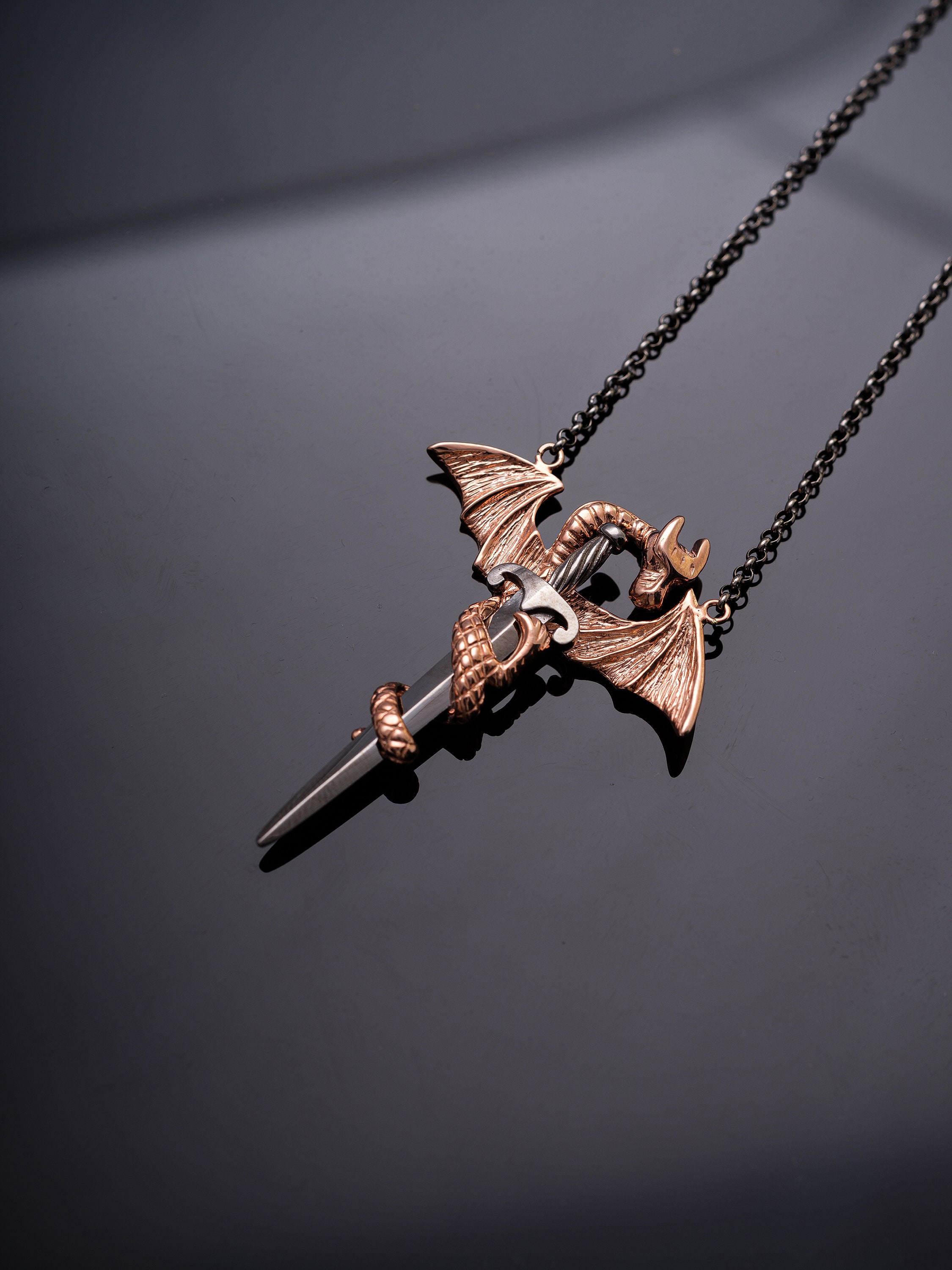 Drachen Halskette Für Mädchen - Edelstahl Schmuck Für Kommunion & Besondere Anlässe
