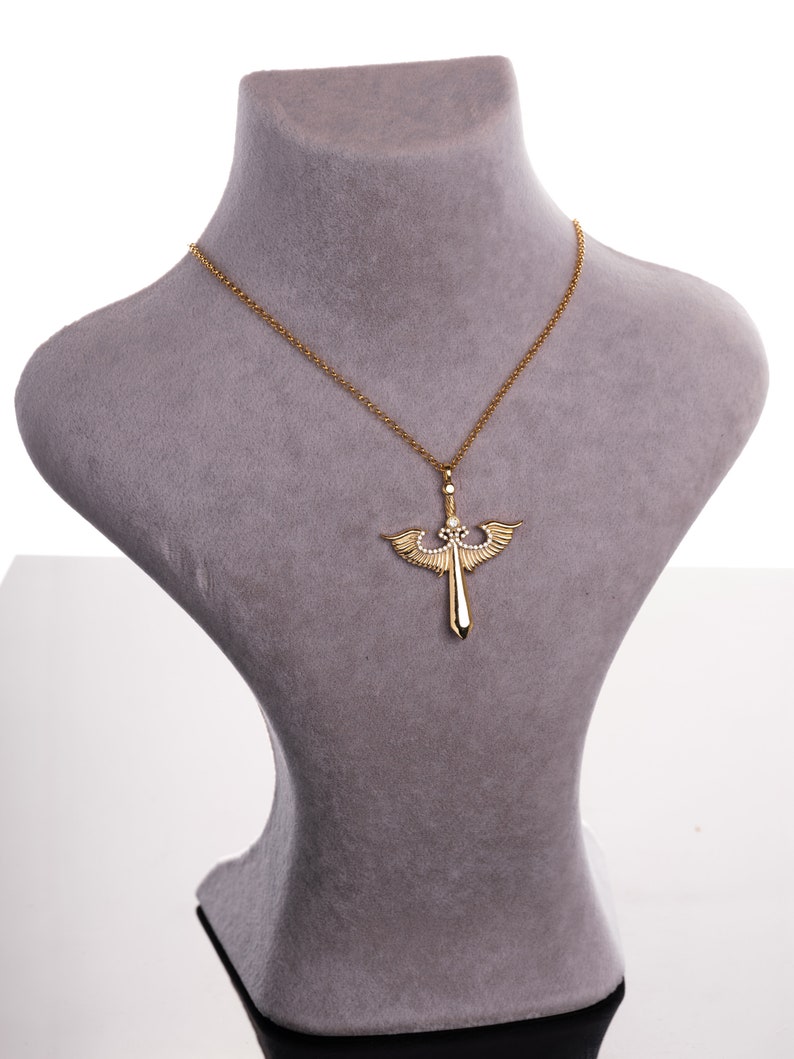 18k Gold Sword Pendant Sword Necklace for Women 14k Gold | Etsy