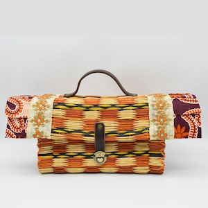 Borsa Lua Spring Handbag - Borsa in paglia naturale - Cesto di vimini da donna - Borsa estiva fatta a mano - Regalo per la festa della mamma - Borsa a tracolla