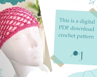 Crochet Skull Cap Pattern, Diamond Mesh Party Hat (PDF Download)