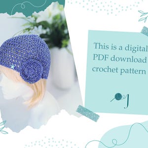 Sequin Party Skull Cap Crochet Pattern: Blue & Silver ABBA Style (PDF Download)