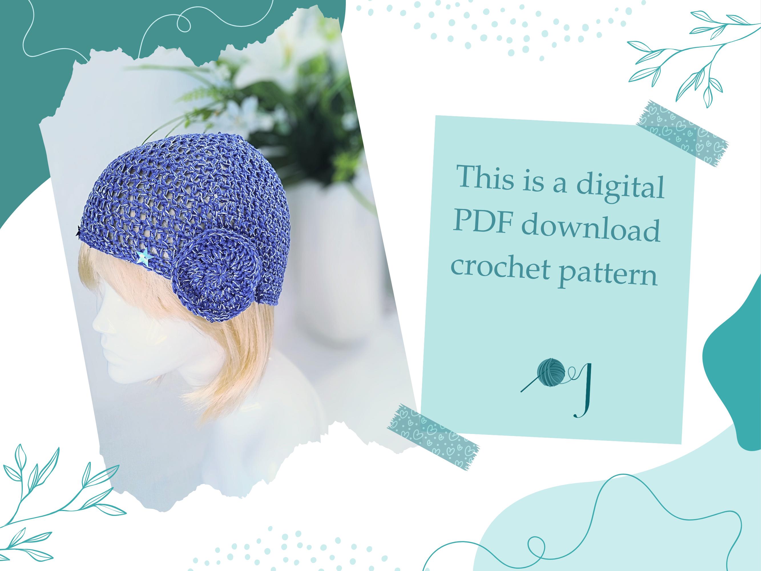 Sequin Party Skull Cap Crochet Pattern: Blue & Silver ABBA Style