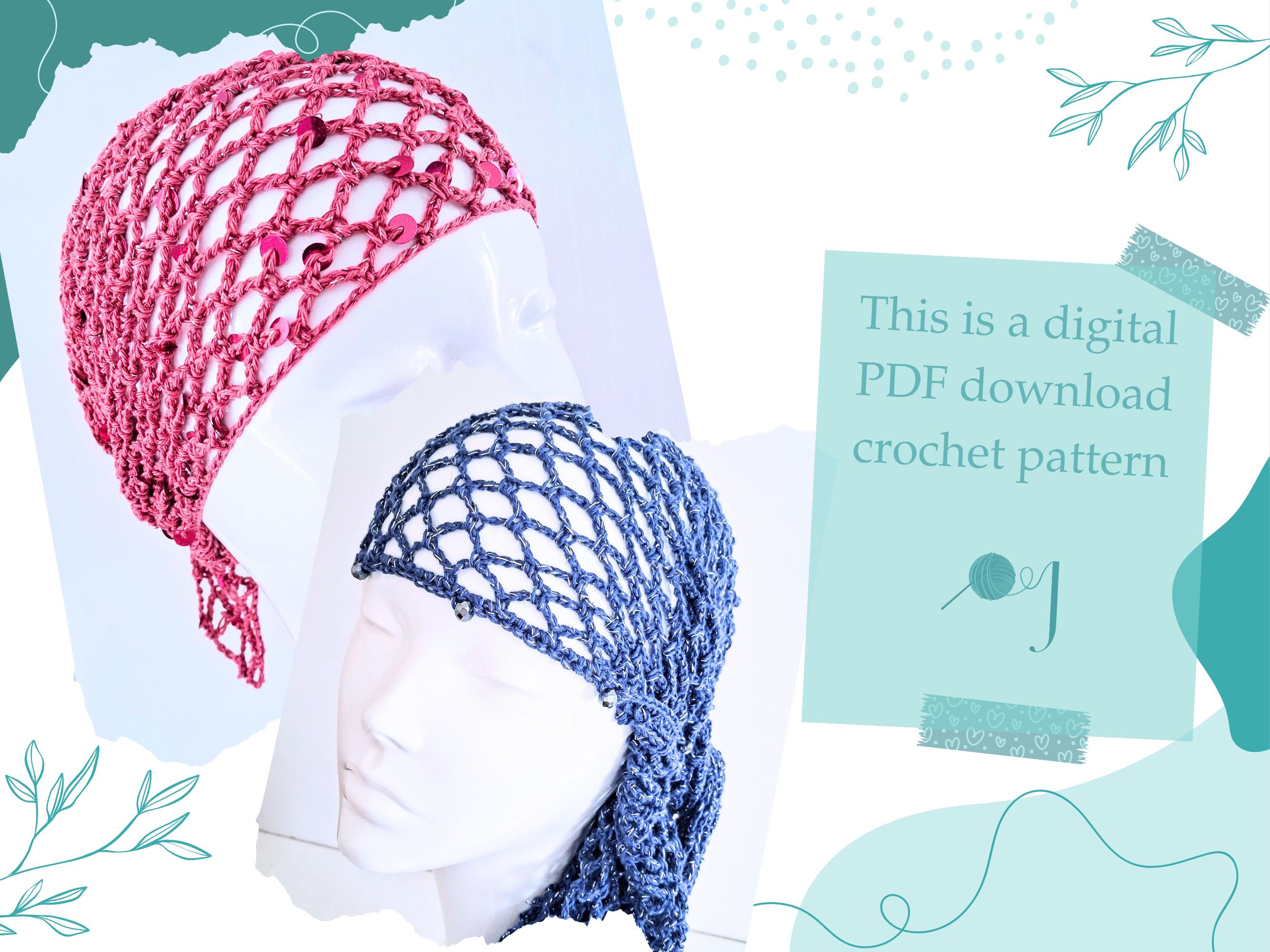 Elegant Sparkle Crochet Headscarf - Black, Taupe, Brown, Gray Crochet Sparkly Head Scarf - Etsy main image 4