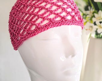 Crochet Skull Cap Pattern, Diamond Mesh Party Hat (PDF Download