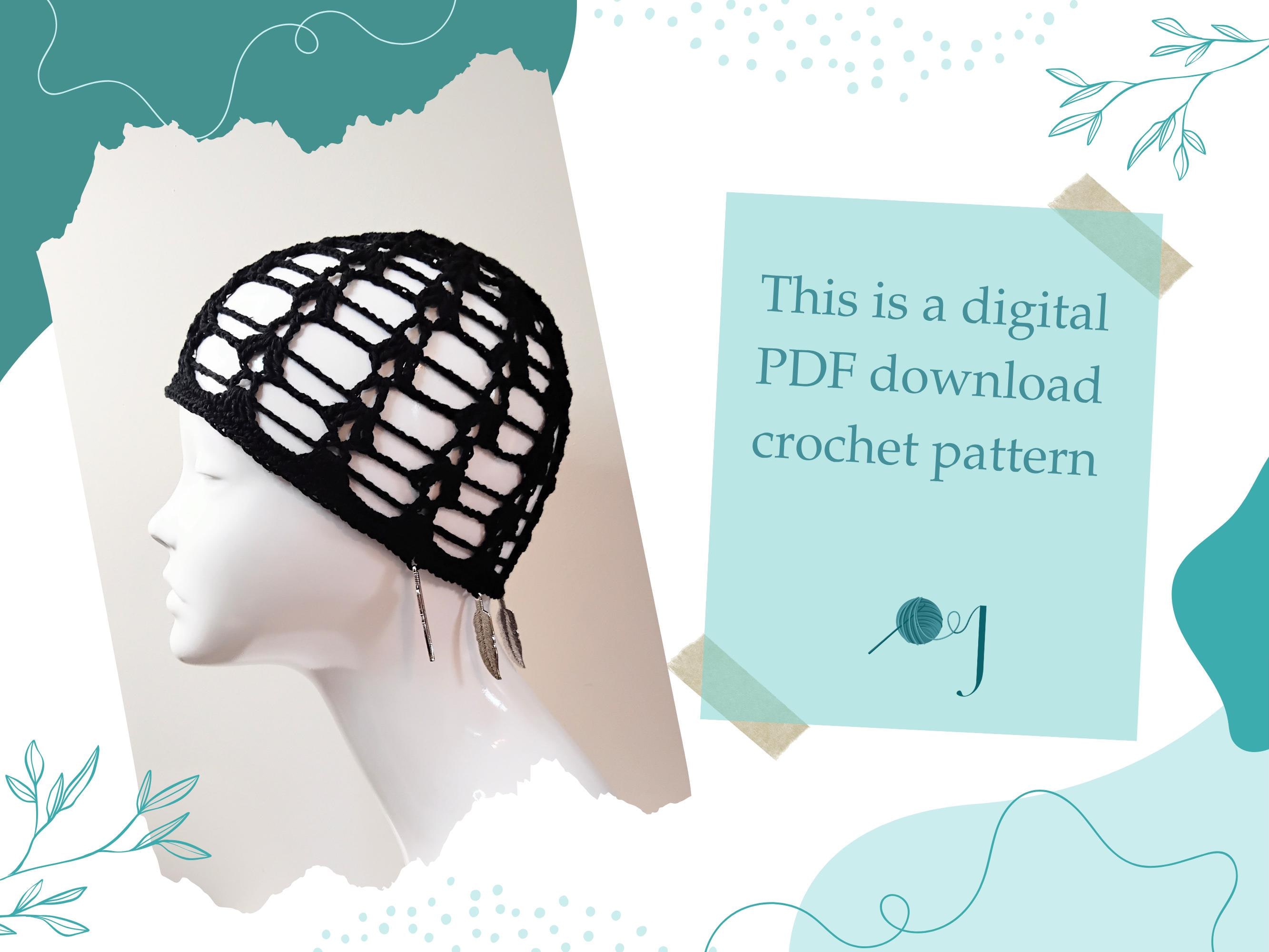 Crochet Mesh Skull Cap Pattern: Stevie Nicks Inspired, Feather