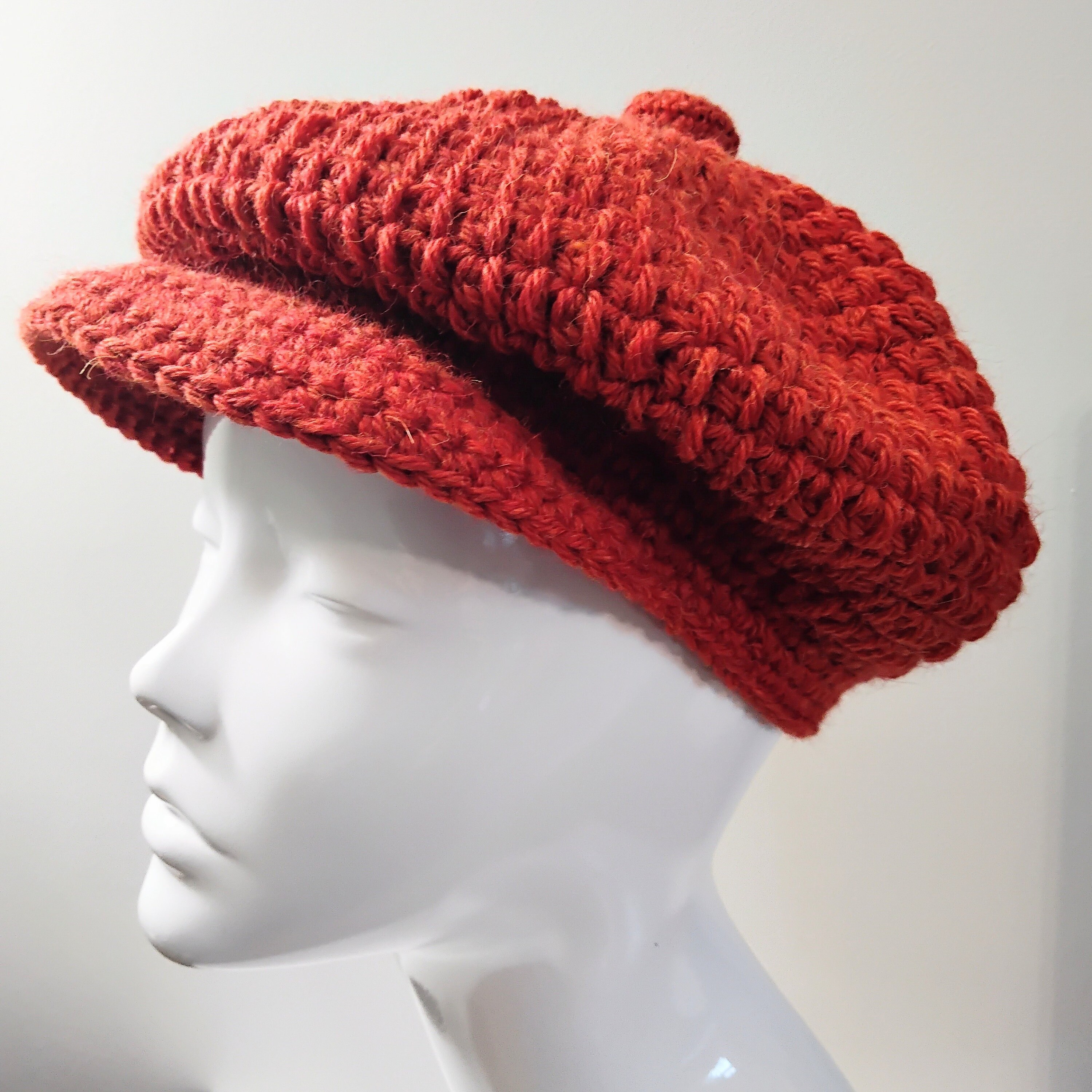 6181 Knit Newsboy Cap Crochet Beret Hats For Women Men Classic Painter Cap How to crochet a newsboy hat | Beanie crochet tutorial for  main image 4