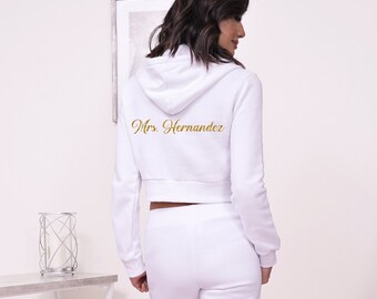 white bride tracksuit