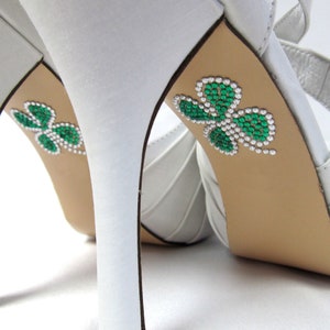 I Do Shoe Sticker Four Leaf Clover Decal Lucky Shamrock Rhinestone Shoe Sticker for Wedding Saint Patrick's Day Shoe Sticker Irish Bride