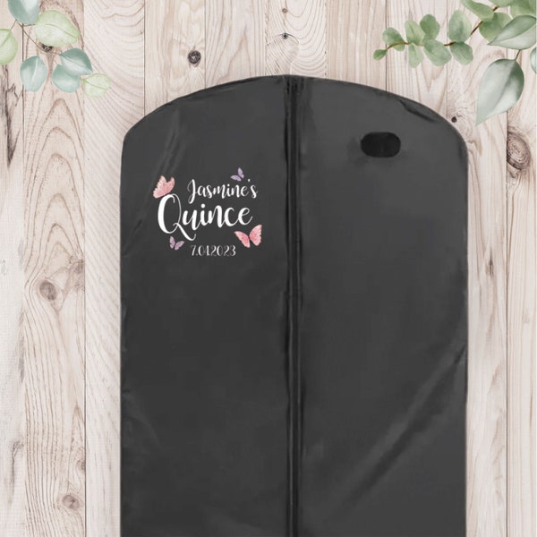 Quinceanera Garment Bag, Personalized Dress Bags for Mis Quince, Quinceanera Dress Bag Mis XV, Quinceanera Gift, Long Quince Dress Cover