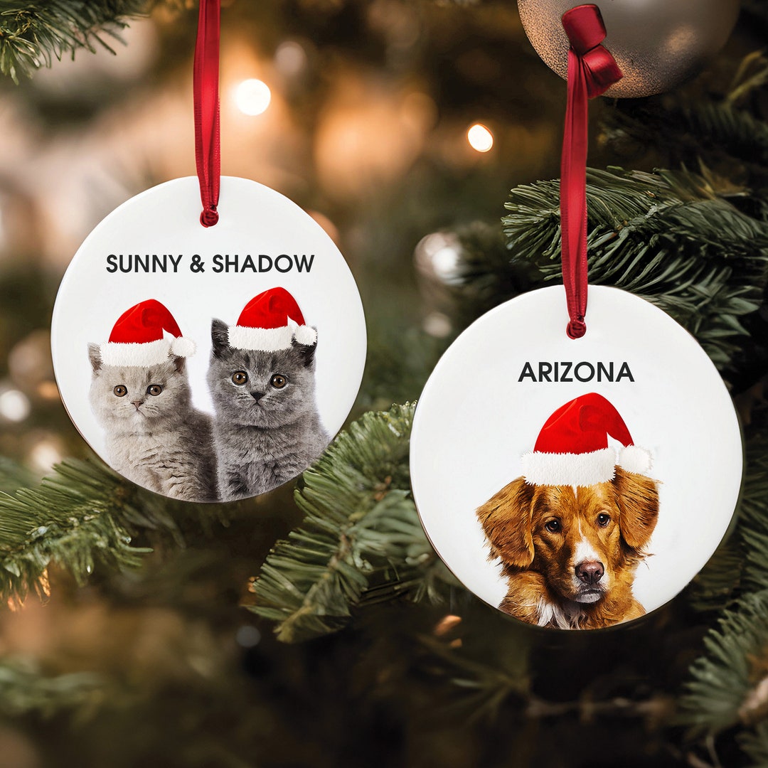 Personalized Pet Ornament Using Pet's Photo & Name Custom - Etsy