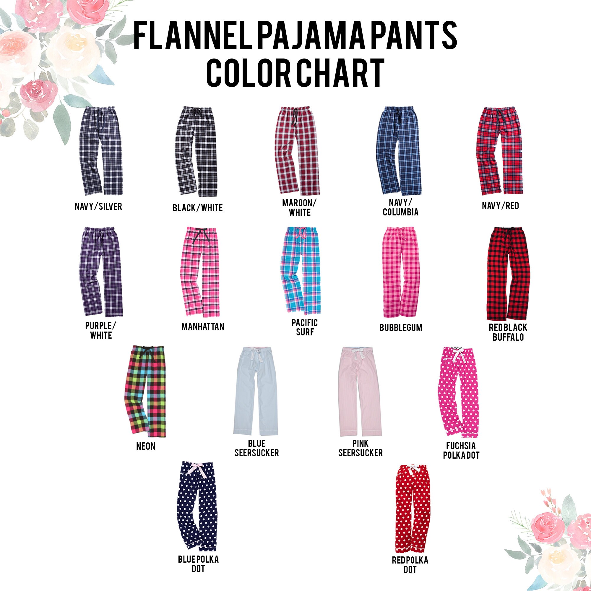 Personalized Flannel Pajama Pants Custom Printed Flannel Etsy