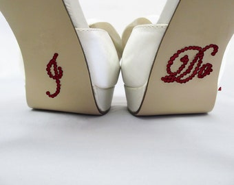 I Do Shoe Sticker Deep Red Rhinestone Decal Rhinestone Shoe Sticker for Wedding Rhinestone I Do Applique for Bridal Shoes I Do Wedding Decal