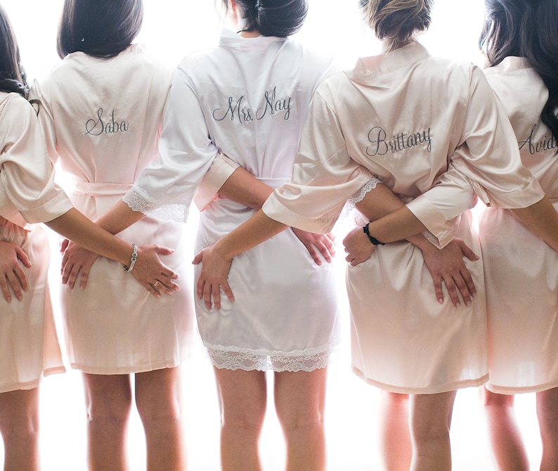 Bride Robe Bridesmaid Robes Personalized Embroidered Etsy