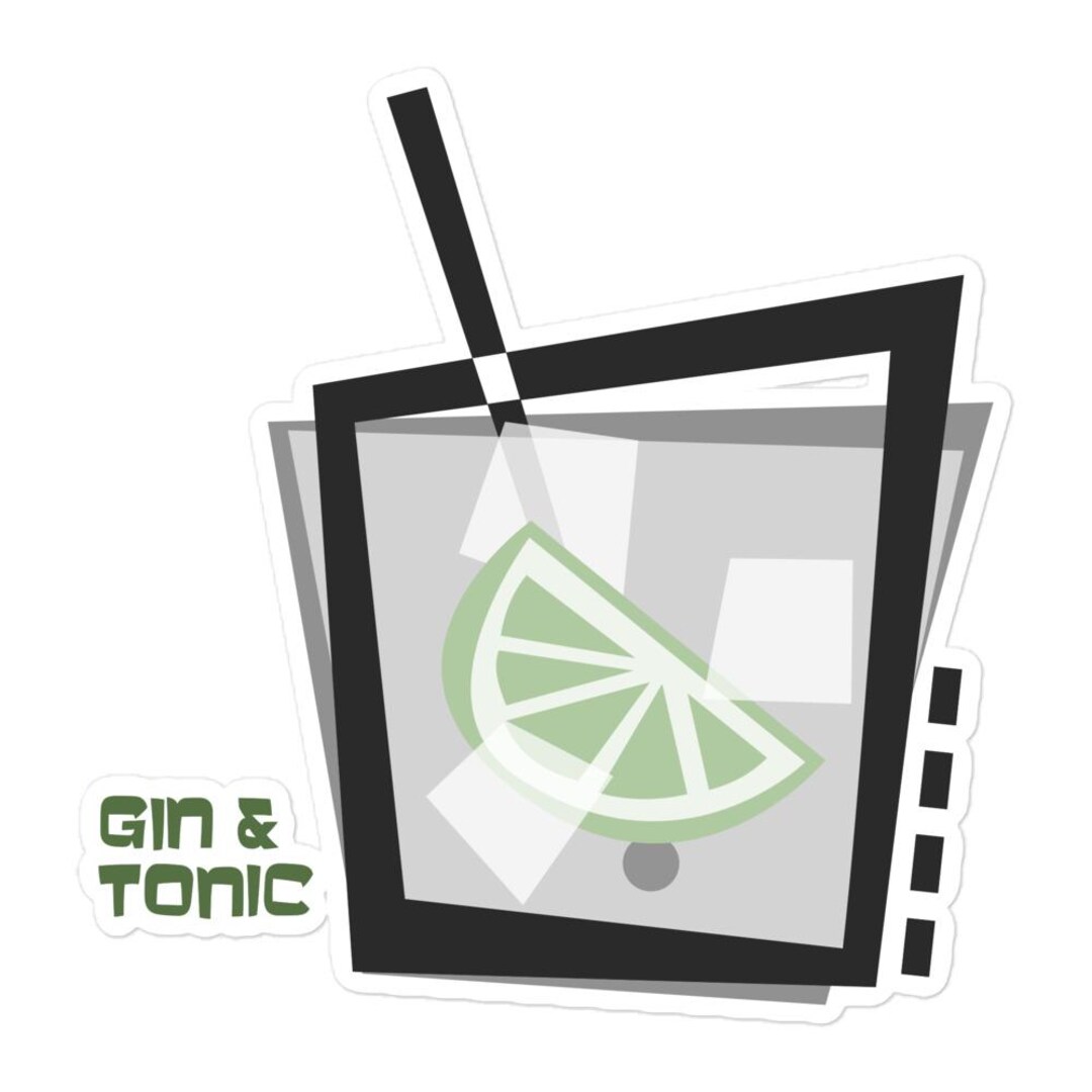 Tonic Sticker Gin and Tonic Sticker: Playful Cocktail Decal - Etsy
