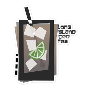 Long Island Iced Tea Cocktail Sticker - Laptop or Bumper Decal