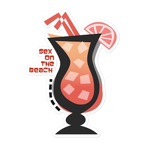 Sex on the Beach Sticker, Sex on the Beach Laptop Decal, Sex on the Beach Laptop Sticker, Sex on the Beach Bumper Sticker, Cocktail Sticker