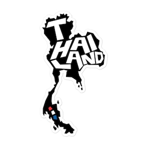 Retro Thailand Map Sticker: Mid-Century Modern Souvenir