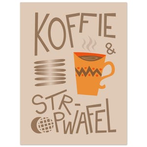 Koffie un Stroopwafel Print, Koffie, Stroopwafel, Pop Art Poster, Küche Druck, Dutch Cafe Druck, Restaurant Druck, Housewarming Geschenk