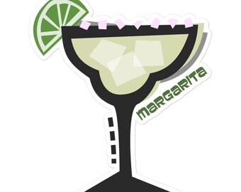 Margarita Cocktail Sticker: Playful Caricature Style Decal