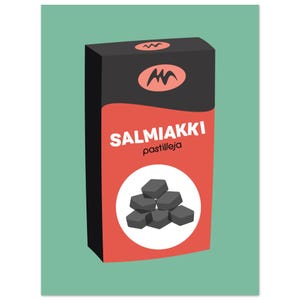 Salmiakki Giclée Print: Finnish Salt Liquorice Art