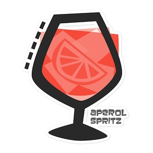 Aperol Spritz Cocktail Sticker: Durable Vinyl Decal