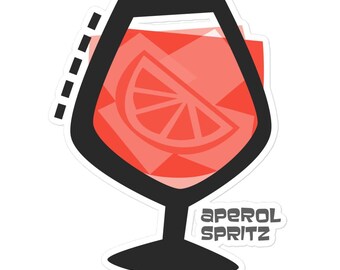Aperol Spritz Cocktail Sticker: Durable Vinyl Decal